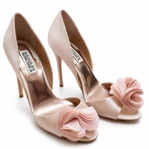 Badgley Mischka Blush Pink Randall D'orsay Bloom  Peep-Toe Pumps